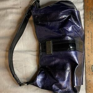 Simply Vera Vera Wang Purple Patent Hobo with Black Trim